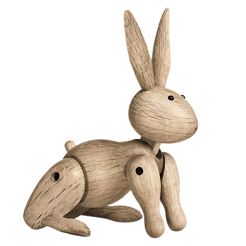 丹麦rosendahl手工实木兔子玩具