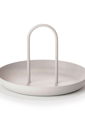 丹麦进口zone创意手提圆形托盘便携果盘收纳置物餐盘金属盘D20cm