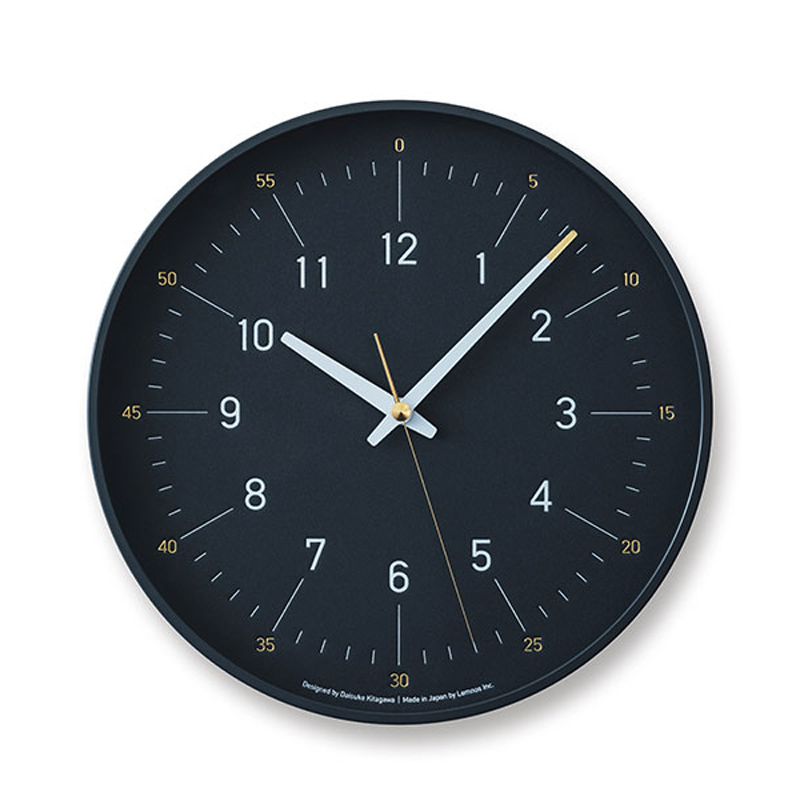 日本进口Lemnos极简静音指针挂钟