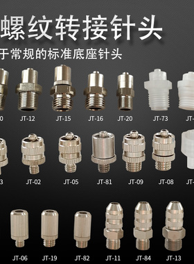 金属鲁尔点胶胶阀转接头M5/M6/M8/M10/M12针筒延长管外螺纹转接头