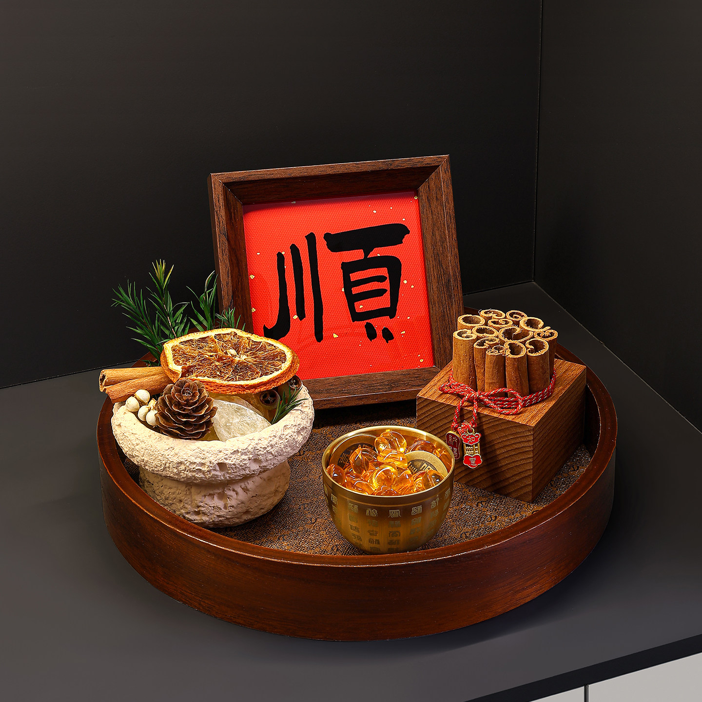 中古风入户玄关摆件客厅装饰品图片