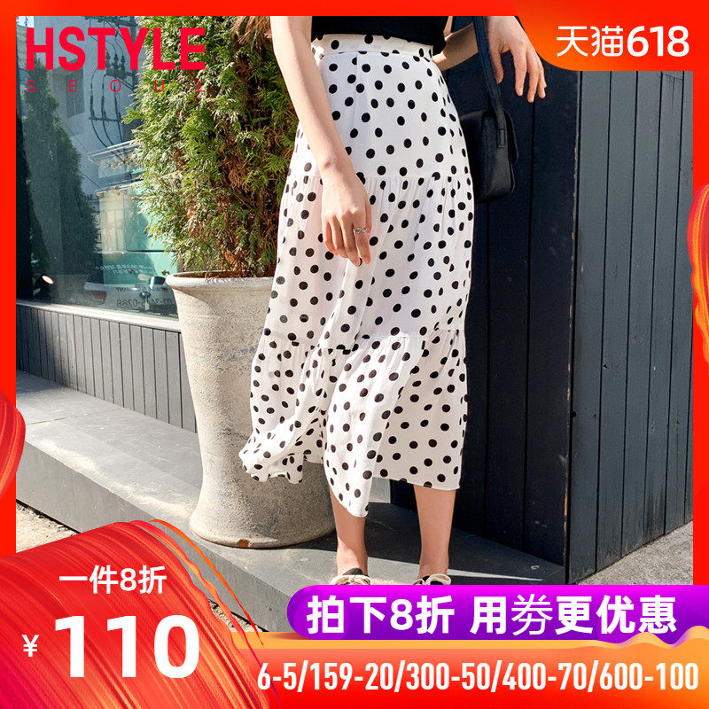 韓都衣舍2019夏季新款女裙子網紅款波點飄逸優雅中長款雪紡半身裙在類目 女裝/女士精品, 半身裙中 - 來自Buy2taobao.com提供專業的淘寶代購服務