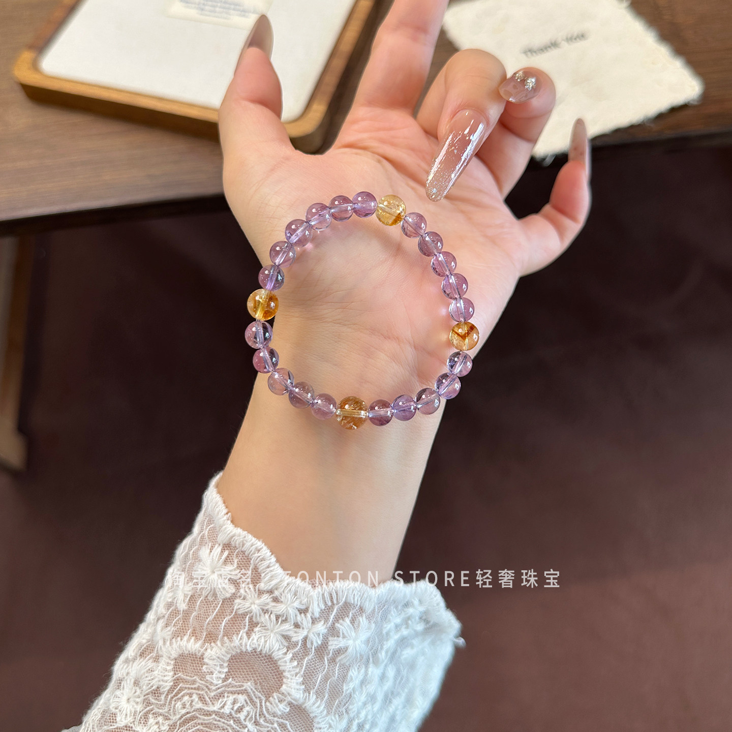 天然玻利维亚浅紫水晶黄水晶图片