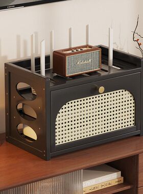 无线路由器电线桌面wif光猫电视机顶盒插座放置置物架整理收纳盒