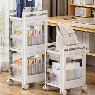 书本收纳家用桌下放可神器收纳小推车架书架置物架多层包书包移动