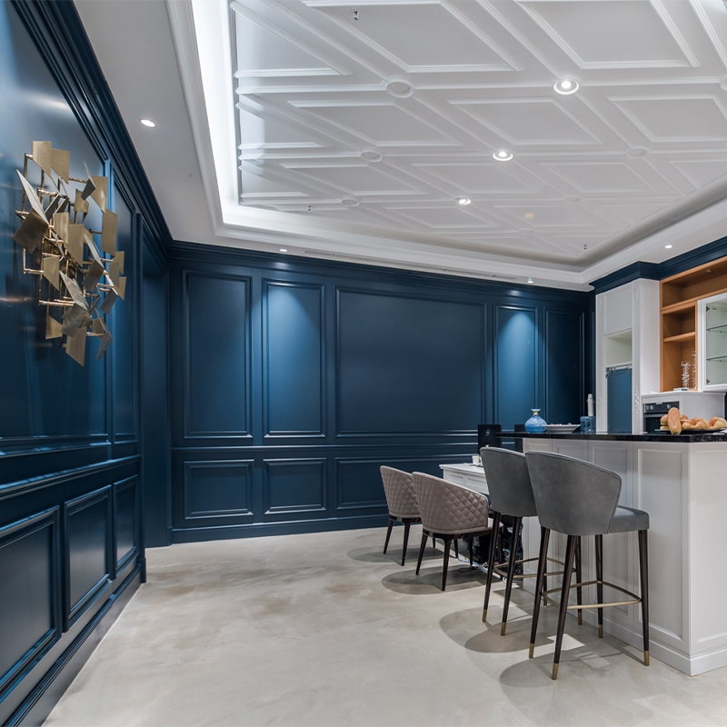 定制立灿实木烤漆半墙墙裙护墙板电视背景墙美式装饰板墙板全屋定