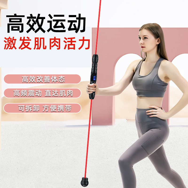 飞力士健身棒运动弹力振可计数颤