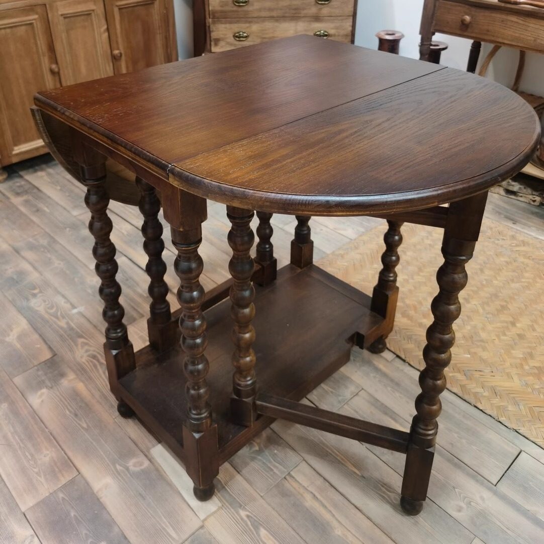 美式复古实木折叠餐桌客厅家用餐厅椭圆形咖啡圆桌vintag中古桌子,住宅家具,实木餐桌,淘宝优惠券,粉丝福利购,淘宝优惠卷