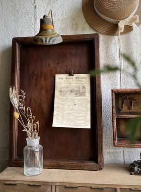 vintage中古实木店招灯具 复古风咖啡馆民宿墙面装饰灯具拍摄道具