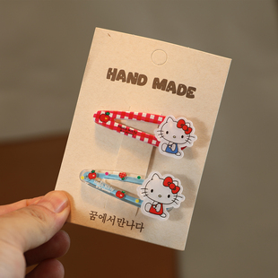 儿童刘海前额发夹KT猫发夹可爱侧边碎发夹子2025新款bb夹卡通头饰