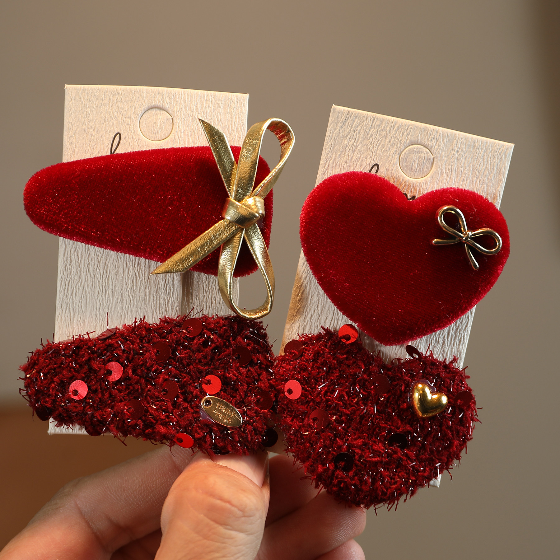 儿童新年喜庆红星星爱心发夹女童宝宝发卡丝绒刘海侧边头饰发饰,童装/婴儿装/亲子装,发饰,淘宝优惠券,粉丝福利购,淘宝优惠卷