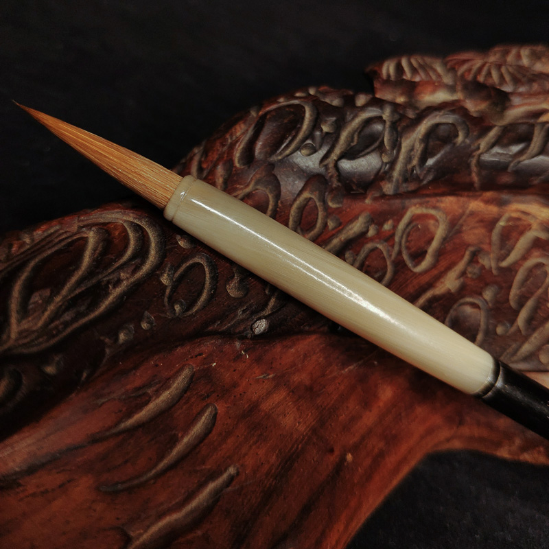 台湾胜大庄长锋纯手工真牛角狼毫