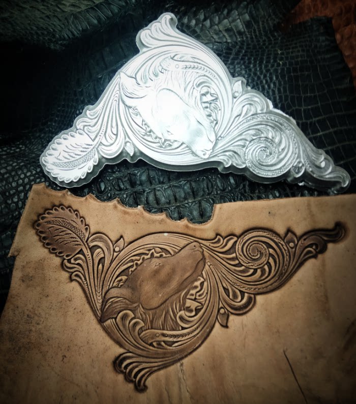 唐草花纹角花皮革压花模具 唐草动物 猫咪 狗立体浮雕模具 两款i.