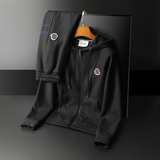 F6077T022P2802025新款秋季卫衣长裤运动休闲套装-黑底图，男装休闲套装，钱塘6077