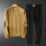 F6077T017P2402025新款秋季卫衣长裤运动休闲套装黑色-黑底图，男装休闲套装，钱塘6077