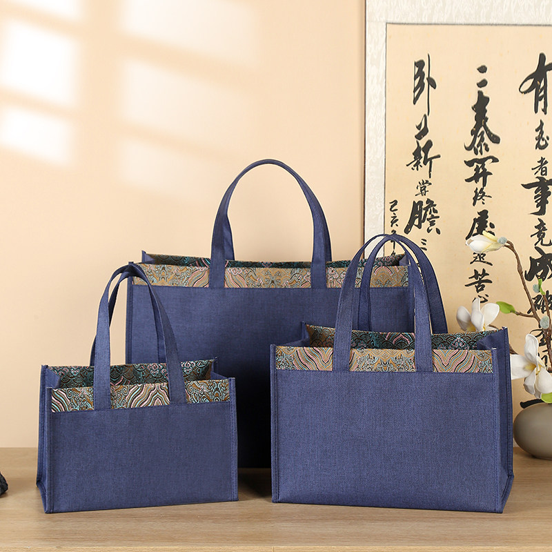 复古印花麻布烟酒袋手提袋茶叶袋