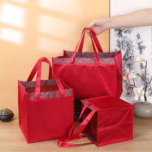 高档z中国红手提袋织锦袋茶叶袋