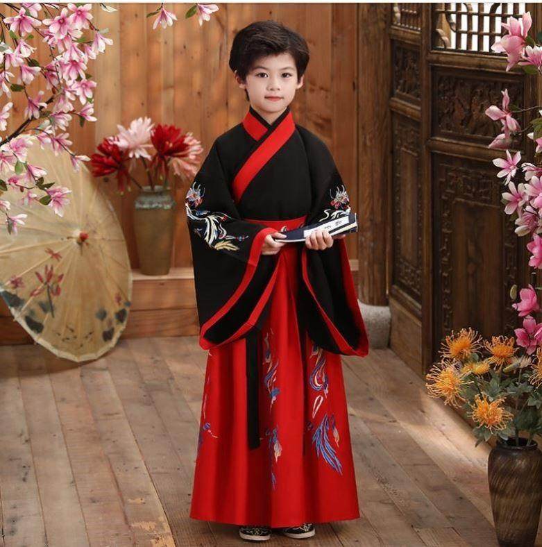 幼儿童古装汉服男童秦朝春秋战国时期丞相大臣官服商鞅表演出服装