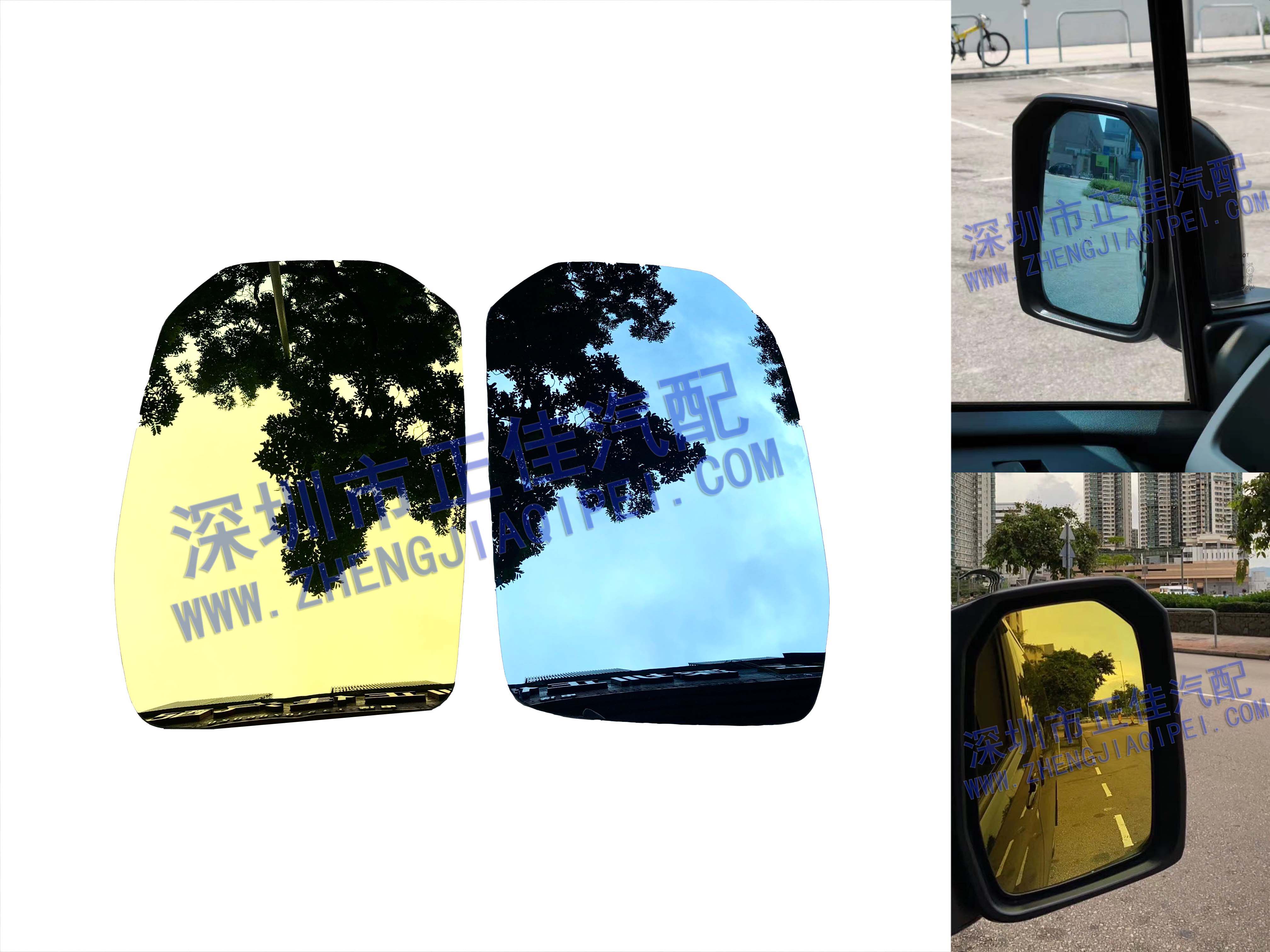 HIACE 300 시리즈 2019 광각 반전 렌즈 백미러 렌즈 노란색 및 파란색 렌즈 홍콩 버전 19개 모델