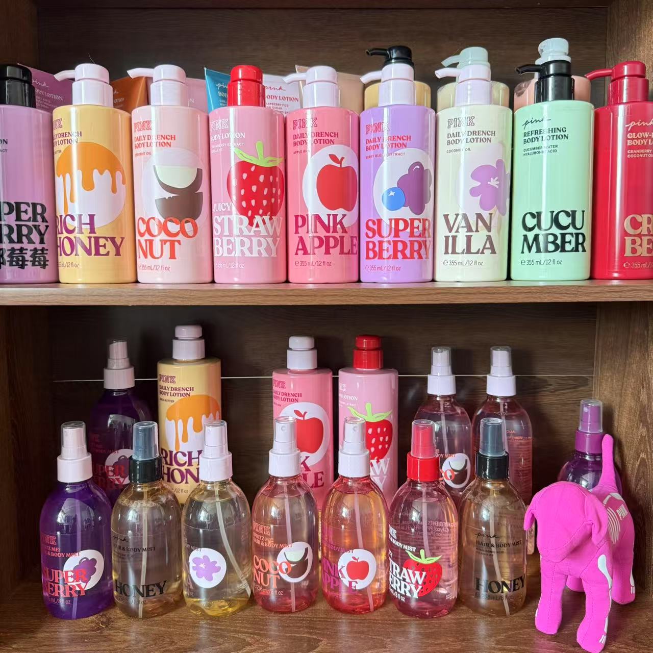 [pink系列]维多利亚的秘密维密身体乳草莓椰香香草苹果蔓越莓