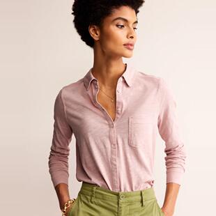 衬衫 英国单秋季 长袖 全棉翻领单排扣经典 女休闲胸前贴袋 新品