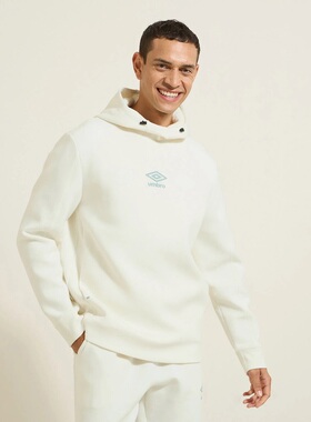 英国单冬季新品连帽抽绳经典字母胶印侧袋休闲运动卫衣男日常