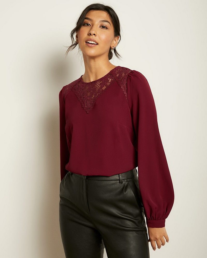 欧洲好货圆领蕾丝花边英伦时尚宽松袖长袖衬衫