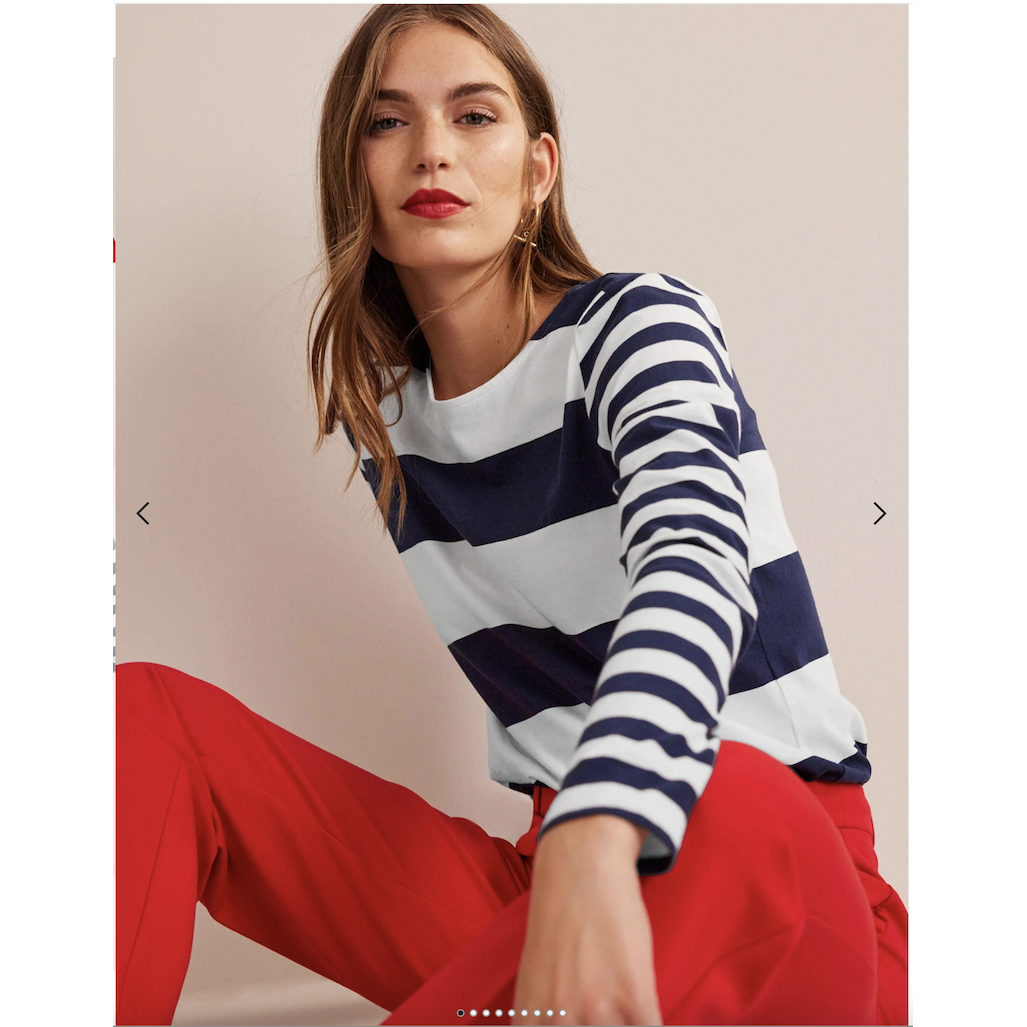 英国单春夏新品舒适全棉船领长袖经典彩色条纹休闲通勤T恤女时尚,女装/女士精品,T恤,淘宝优惠券,粉丝福利购,淘宝优惠卷