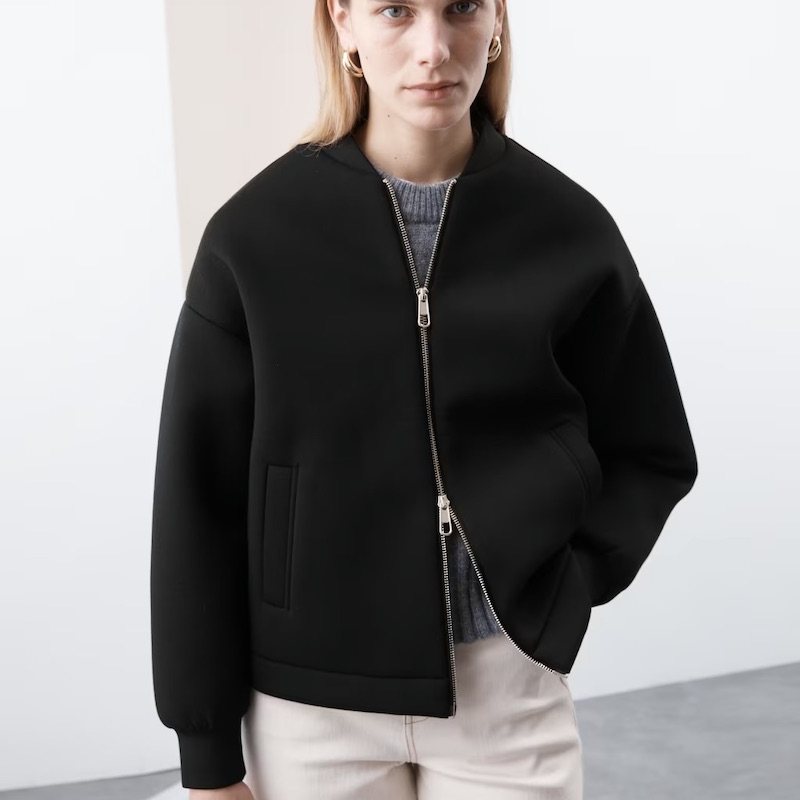 英国单冬季新品双向拉链落肩长袖飞行员夹克外套休闲时尚日常女,女装/女士精品,短外套,淘宝优惠券,粉丝福利购,淘宝优惠卷