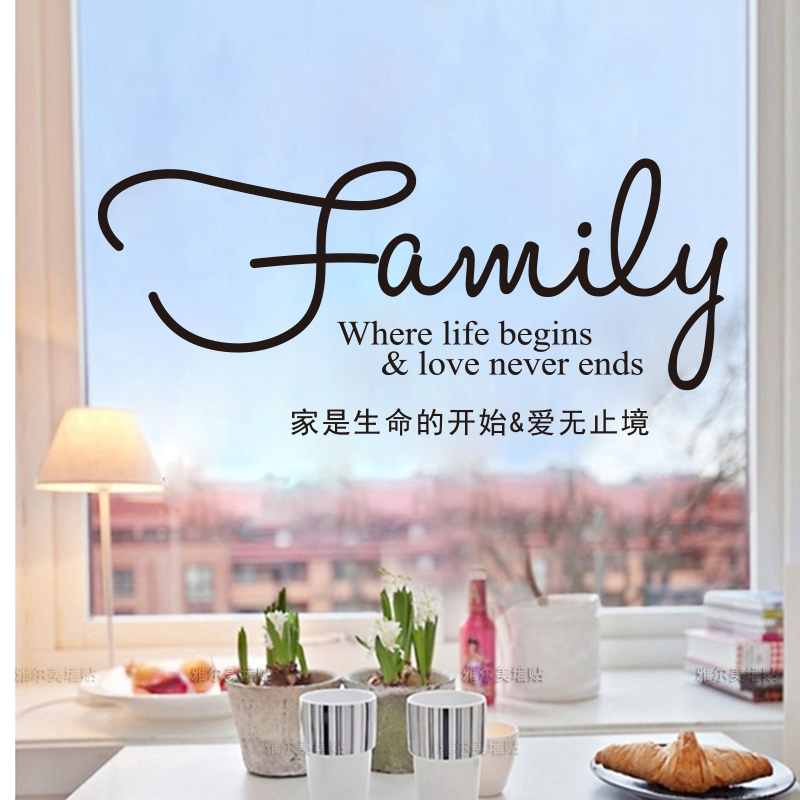 房间玻璃贴卧室墙壁贴纸浪漫英文