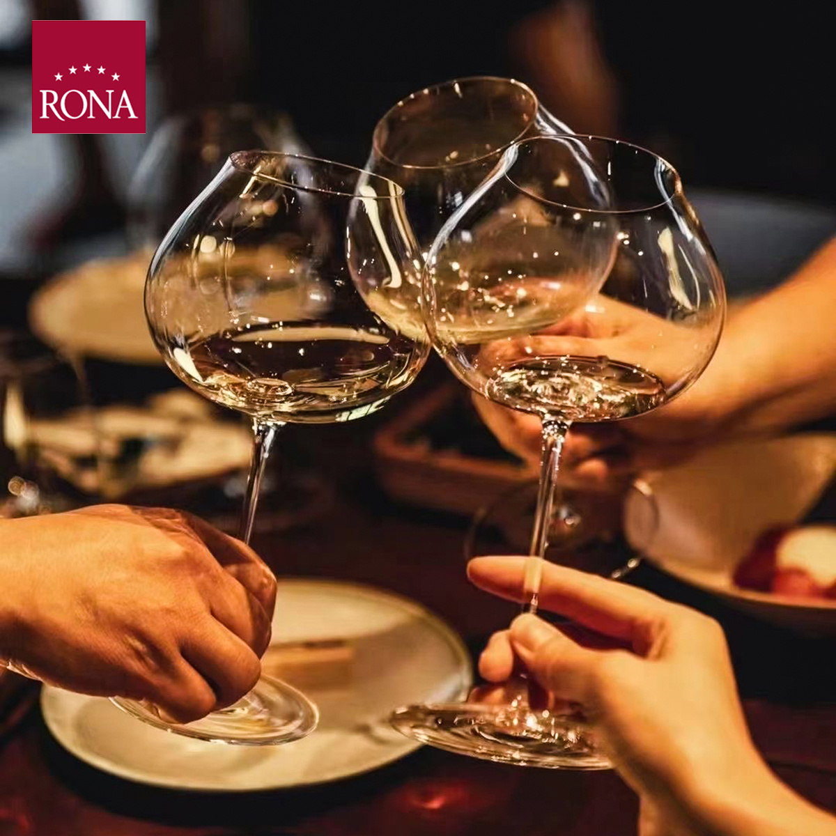 捷克进口RONA水晶玻璃黑皮诺红葡萄酒杯雷司令白葡萄酒杯勃艮第杯