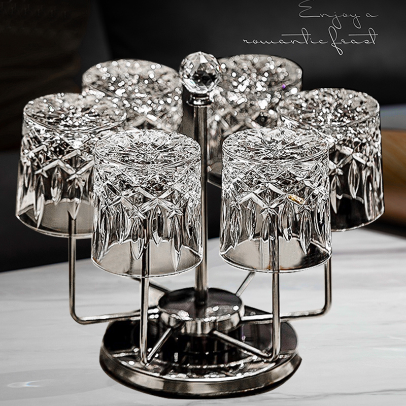 高颜值水晶玻璃杯家用威士忌洋酒杯啤酒杯泡绿茶杯水杯牛奶杯套装