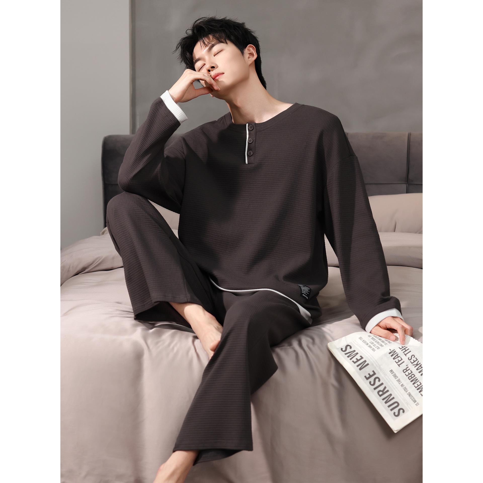 维多利亚纯棉男士睡衣家居服套装