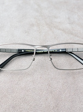 商务方框近视眼镜架超轻钛合金全框91067