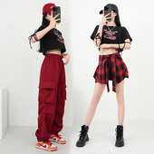 裤 爵士舞蹈运动套装 跳jazz女团表演出服工装 kpop打歌上衣啦啦操服