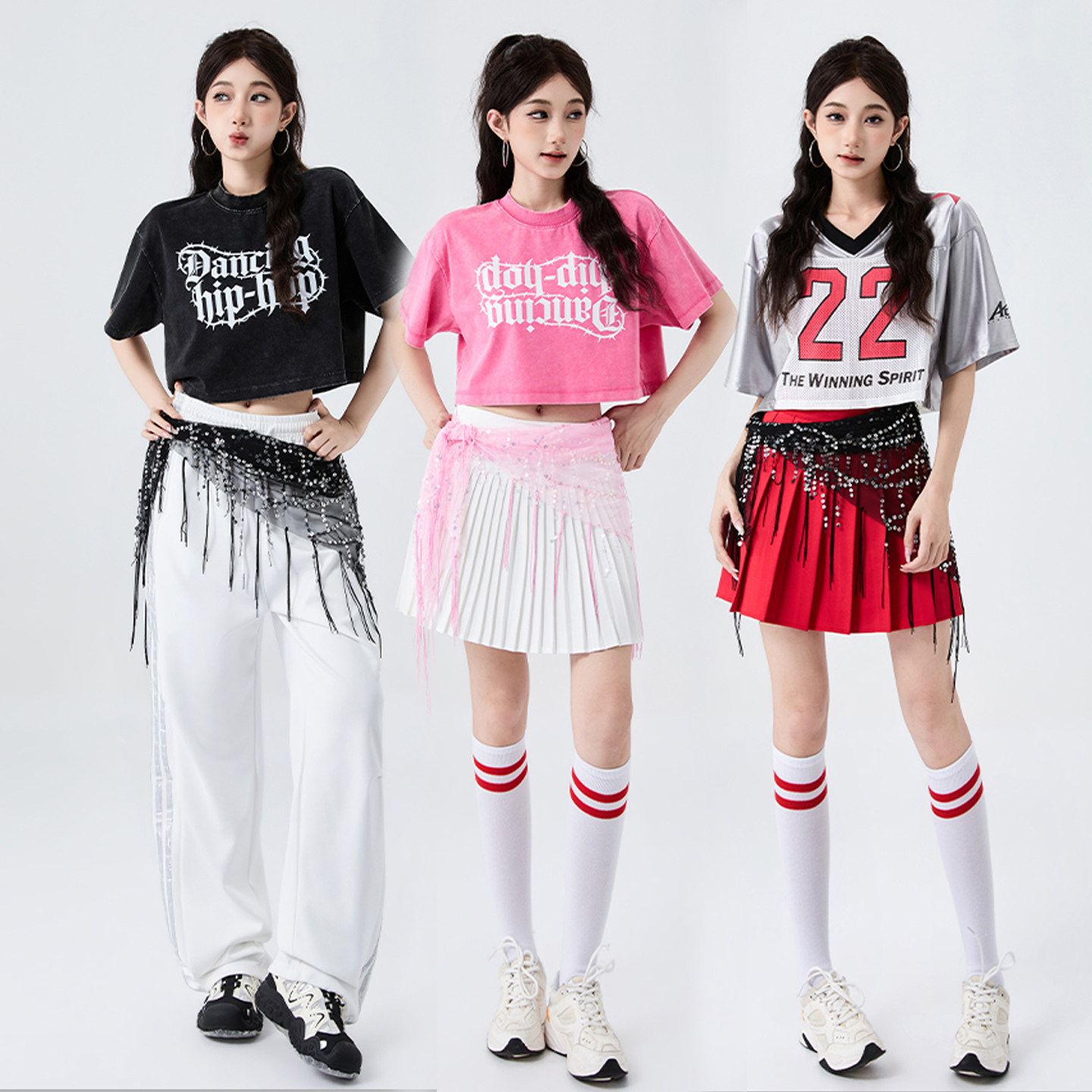 啦啦队服装女时尚成人学生跳舞啦啦操套服爵士舞kpop女团表演出服