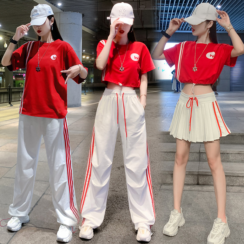 学生运动会啦啦操舞蹈健美操成人男女同款街舞嘻哈团体女团演出服