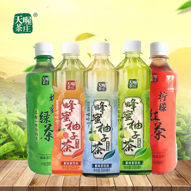 天喔茶庄蜂蜜柚子茶果味茶原柚蜜柚红柚红茶绿茶调味茶500ml*5瓶