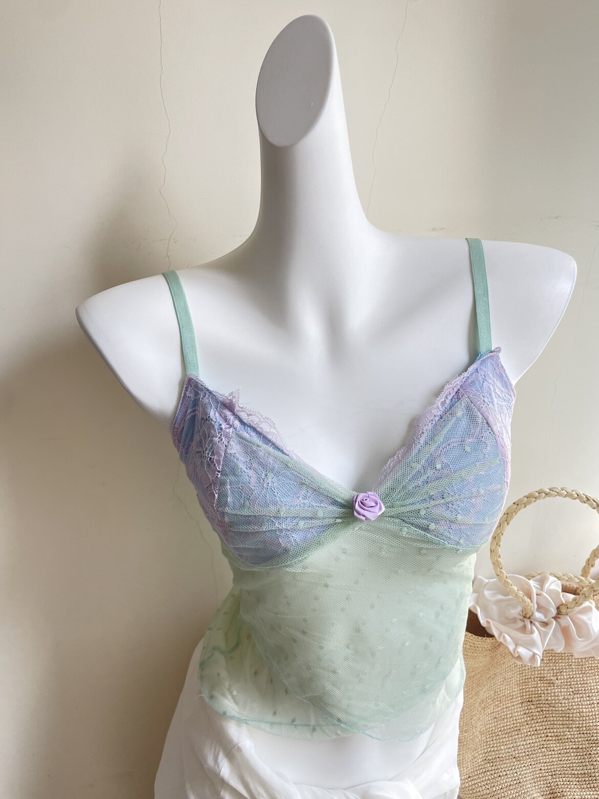 bm underwear薄荷曼波吊带背心甜美可爱度假风ins美背叠穿