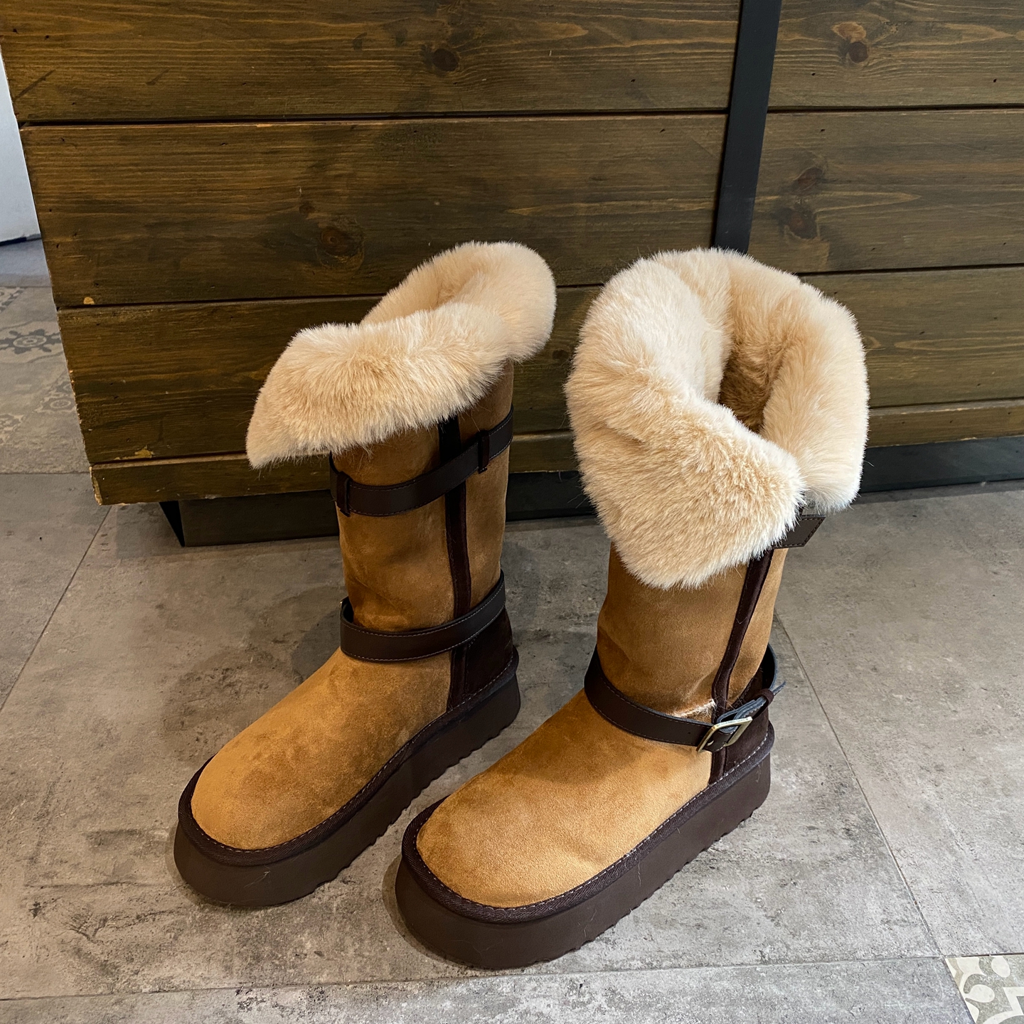 欧美风街头厚底雪地靴高筒靴