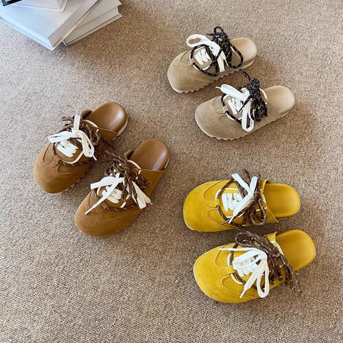 欧货真皮大头绑带勃肯鞋包头拖