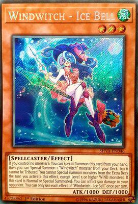 【假面卡牌】游戏王 美英欧版 SCR 风魔女-冰铃 女神包 SHVA一刷
