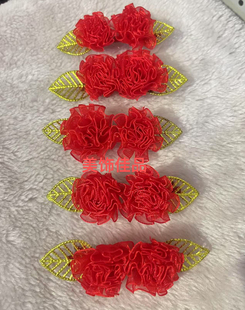 小号春花喜庆福建结婚头花红色婚庆闽南头饰婆婆发夹新娘四季发饰