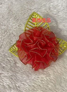 单朵大花春花结婚红色闽南头饰婚庆发夹夹子满月发饰婆婆奶奶头戴