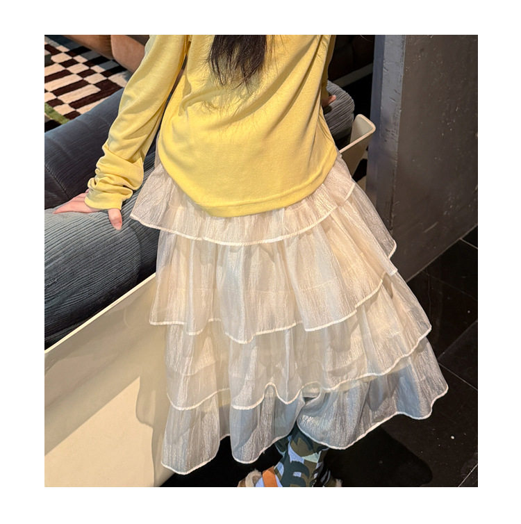中大韩童装女童半身裙2026秋款韩系多层网纱蛋糕半身裙女童公主裙
