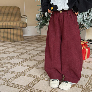 好版型不挑身材~一体加厚加绒锁温保暖休闲灯芯绒弯刀裤子冬装暖
