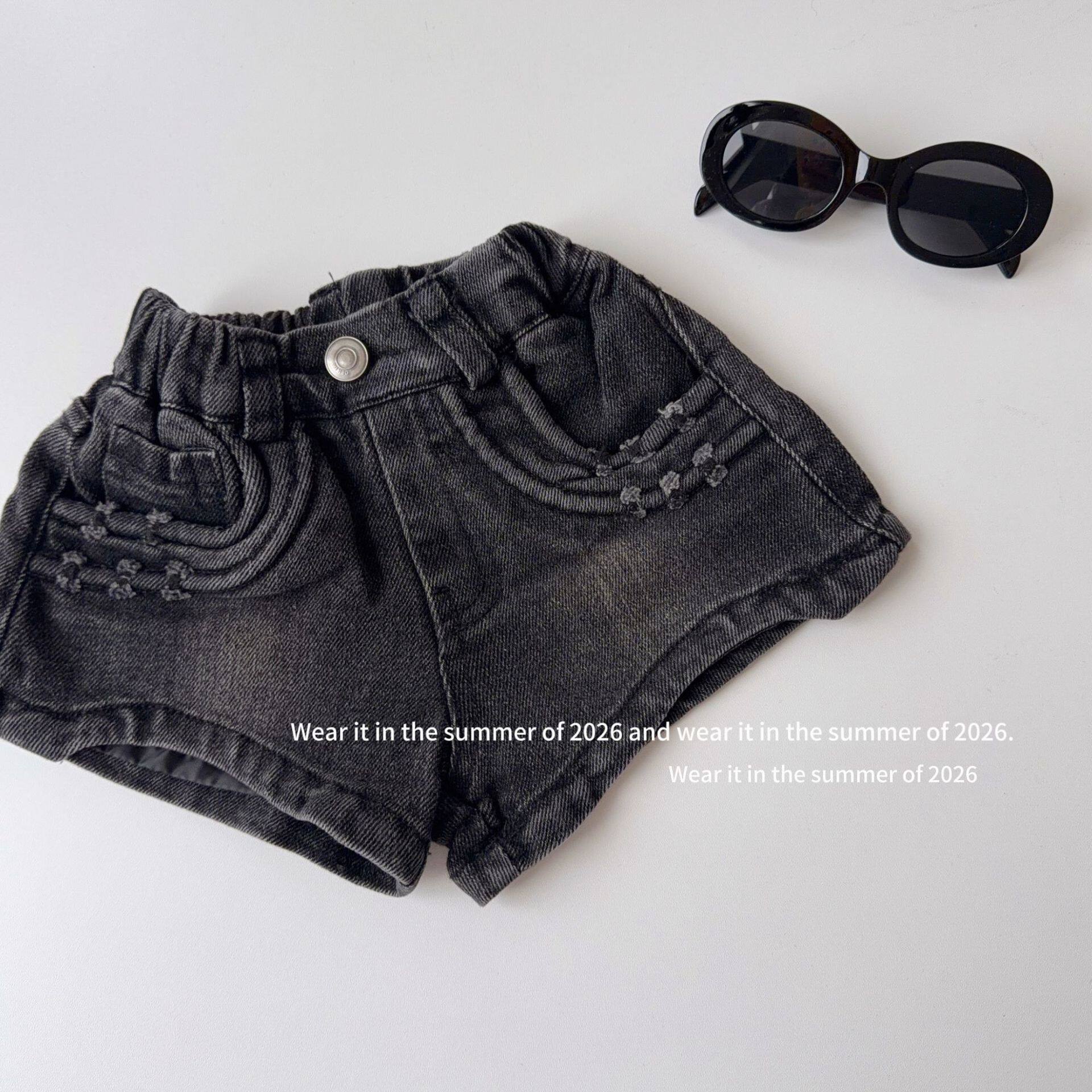 2026夏季新款女童短裤子韩系夏装热裤牛仔纯色百搭洋气休闲