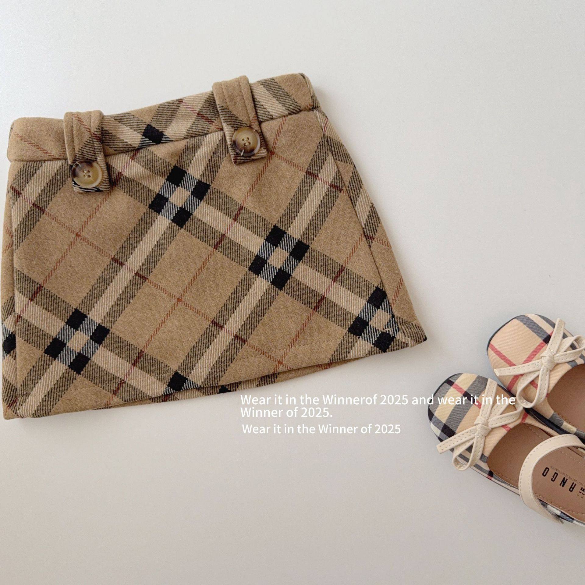 韩系秋冬装女童经典学院风驼色格子纹毛呢半裙子混搭壁备洋气百搭,童装/婴儿装/亲子装,半身裙,淘宝优惠券,粉丝福利购,淘宝优惠卷