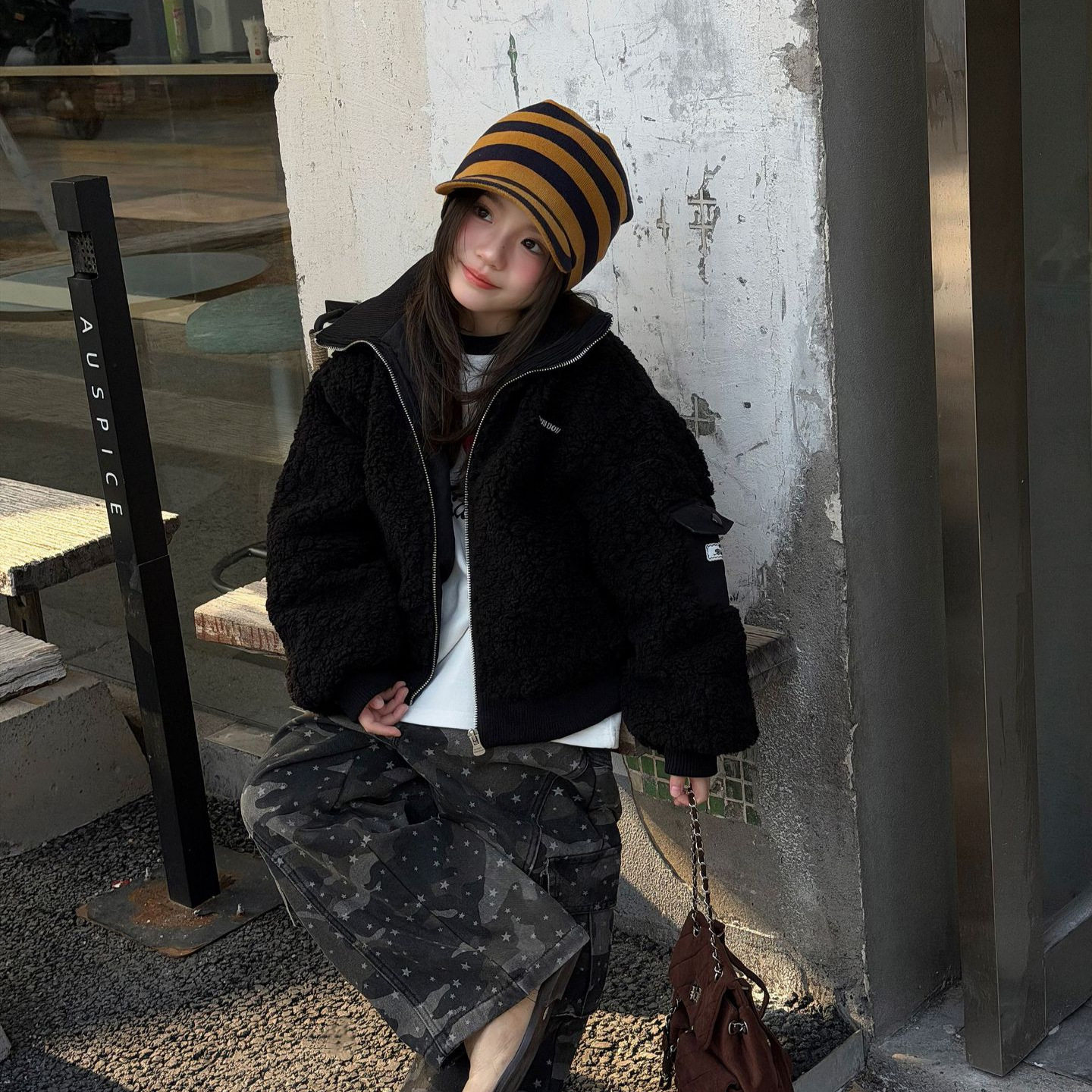 韩系女童2026冬季新款外套儿童加厚毛毛衣棉衣立领毛绒保暖上衣潮