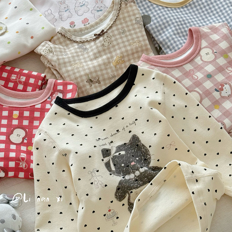 里南希儿童秋冬睡衣套装2025新款儿童秋衣羊毛拉架男童家居服长袖